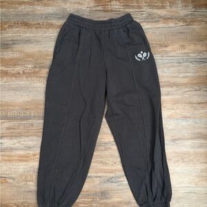 H&M Women’s  Charcoal Joggers with Embroidered Detail